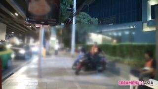 Pretty young Thai hooker picked up off the street & creampie