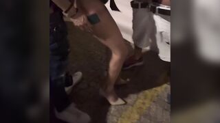hot married blonde fucking two strangers in the parking lot after leaving the funk dance - cuckold b