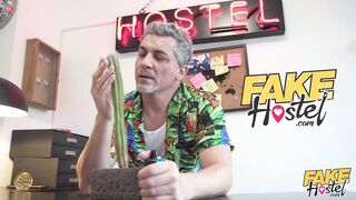 Fake Hostel - Filthy TINY CHEATING Girfriend has her Pussy shared