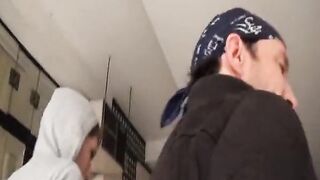 Skinny French whore enjoys painful anal fuck