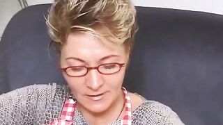 Two nasty German dominas spanking the big ass of their male servant