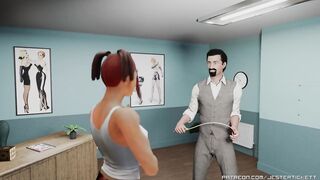 Indi and her master's special room - a caning short animation