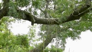 Big boobs in the garden