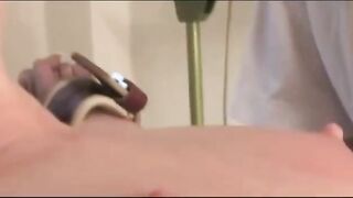 Blonde girl fucked with violet wand