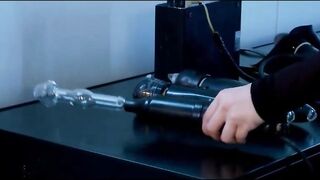 blackhaired girl fucked with electric toy