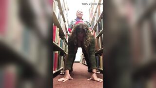 Amateur Lesbians Fuck With a Strap-On in a Library