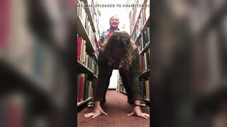 Amateur Lesbians Fuck With a Strap-On in a Library