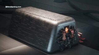 AI Robot Cum Machine Experimenting An Milking Brunette MILF - 3D Animation