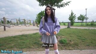 Public Agent - gorgeous natural young and skinny college girl takes Euros for outdoor flashing and sex outside with big dick
