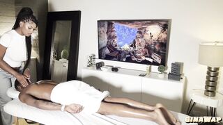 Big Booty Masseuse Helps Big Dick Client Relieve His Stress