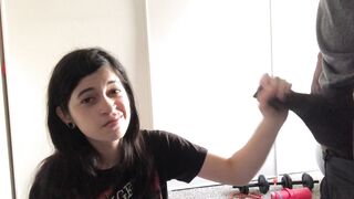 Lesbian Attempts First Blowjob on BBC Roommate