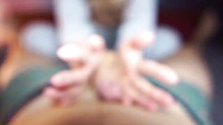 WOW! 18 Year Old Sexy Stepsister allowed me to cum in her White Sock after Footjob