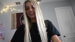 18 Year Old College Slut Sucks a Frat Boys Dick in Her Dorm Room!