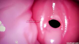 Camera in Vagina, Cervix POV, Tiny Cucked by Giant ‘Couple’, Cum in Condom and Creampie - Full Clip
