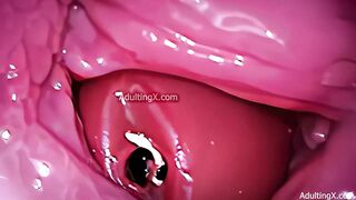 Camera in Vagina, Cervix POV, Tiny Cucked by Giant ‘Couple’, Cum in Condom and Creampie - Full Clip