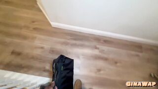 Caught the Plumber staring at my Pussy, so I let him Have some