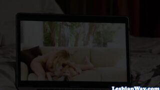 MILF lesbo catches teen masturbating