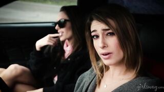 Squirting lesbian triangle