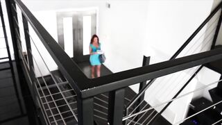 An Adorable redhead with a busty Cougar. 