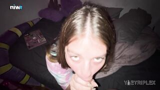 HE DOESN'T WANT ME TO RELAX. HE CHOKES ME WITH HIS COCK!