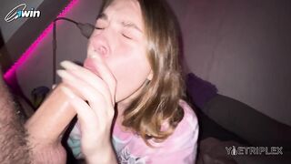 HE DOESN'T WANT ME TO RELAX. HE CHOKES ME WITH HIS COCK!