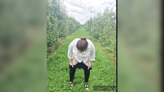 German piss slut Saskialove loves to piss outdoors, and squeeze out her wet juice