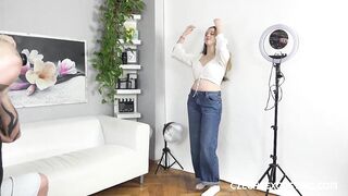 Babe from Slovakia shows her round ass