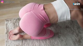 Stepsister in Sexy Leggings was Doing Yoga, but I Persuaded Her to have Sex