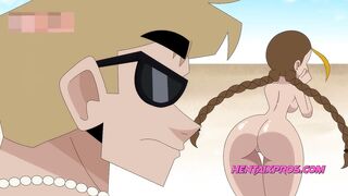 Nude Beach Surprise Gang Bang - Cartoon Anime