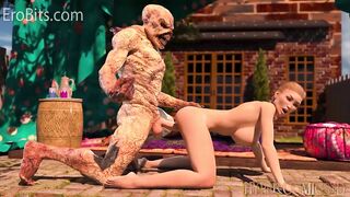 3DX Monster Yoga Porn. Outdoor alien fuck 3d animation