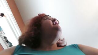 Gum chewing and blowing by Naughty Nurse Vicki