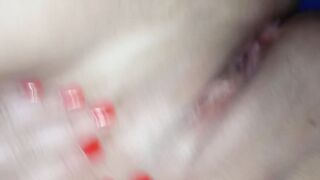 Fucking shaved BBW pussy close up