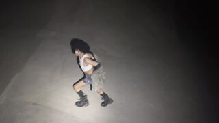 Bambiii Takes Skater For a Ride - 9 Inch BWC worshipped by Femboy Outdoors