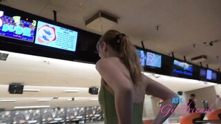 Bowling fun and date then some naughty play with Fiona Peaches, pussy play POV