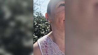 During a walk with my neighbors I am really used and get his sperm in the face