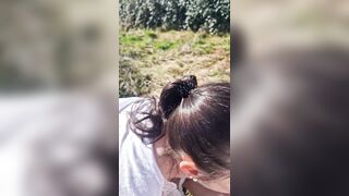 During a walk with my neighbors I am really used and get his sperm in the face
