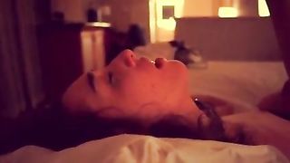 Lesbian have a rough strapon sex