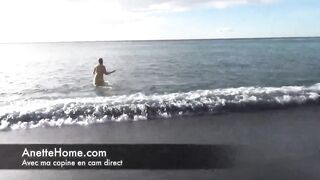 a la plage avec ma copine pour les voyeurs sur ma cam direct