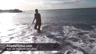 a la plage avec ma copine pour les voyeurs sur ma cam direct