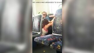 Lesbian pussy licking in train - voyeur in public