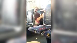 Lesbian pussy licking in train - voyeur in public
