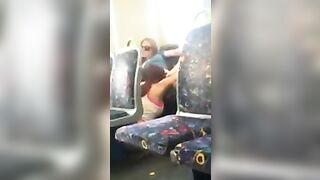 Lesbian pussy licking in train - voyeur in public