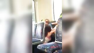 Lesbian pussy licking in train - voyeur in public