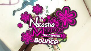 Brunette babe Cate Harrington screams out of pleasure while Natasha Marley deep penetrates with a di