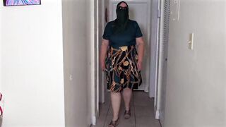 Real estate agent in mini dress and panties clean property with close up pussy - BBW SSBBW