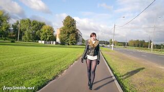 Jeny Smith black pantyhose pretend to be leggings