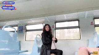 Stranger Helped Me Cum On Public Train And Walks Around Carriages With Cum On Face - CUMWALK