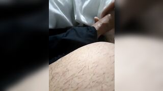 Step Mom Jerking step son Big Dick with no Oil in bed