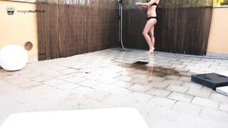 I ride and suck his cock until he squirts into my pussy