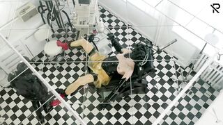 Helpless Rubber Patient gets anal and pussy Treatment while doctors examination